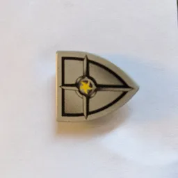 Shield Triangular with Black and Silver Blacksmith Star Print