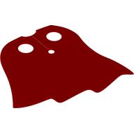 Lego Neckwear Cape, 3 Stepped Points, 2 Holes / Red