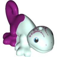 Lego Animal, Chameleon with Magenta Back Print / Light Aqua