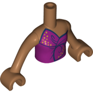 Lego Minidoll Torso Girl with Magenta Top Tied in Bow, Medium Nougat Arms with Hands / Medium Nougat