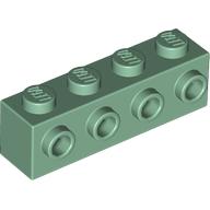 Lego Brick Special 1 x 4 with 4 Studs on One Side / Sand Green