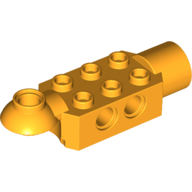 Lego Technic Brick Special 2 x 3 with Pin Holes, Rotation Joint Ball Half [Horizontal Top], Rotation Joint Socket / Bright Light Orange