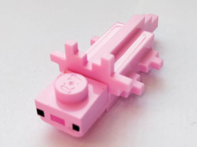 Lego Minecraft Axolotl with Magenta Nose - Brick Built