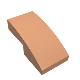Brick Curved 2 x 1 No Studs [1/2 Bow] / Nougat