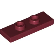 Plate Special 1 x 3 with 2 Studs with Groove and Inside Stud Holder (Jumper) / Dark Red
