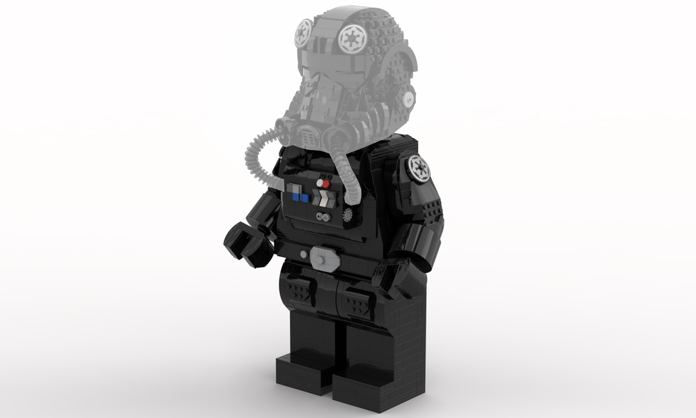 Lego Tie Fighter Pilot Mega Figure (fits official Lego Helmet)