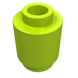 Brick Round 1 x 1 Open Stud / Lime
