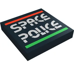 Tile 2 x 2 with Space Police II Print logo / Black