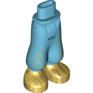 Lego Minidoll Hips and Baggy Trousers with Gold Filigree and Pearl Gold Shoes / Medium Azure