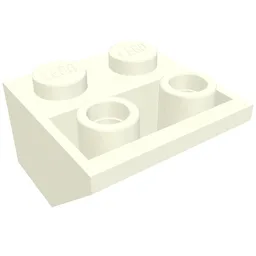 Brick Sloped Inverted 45° 2 x 2 [Ovoid Bottom Pin, Small Stud Holes] / White