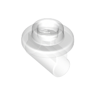 Lego Plate Special Round 1 x 1 with Hollow Stud and Bar on Underside - Long Space / Trans-Clear