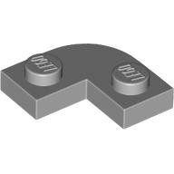Lego Plate Round Corner 2 x 2 with 1 x 1 Cutout / Light Bluish Gray