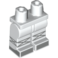 Lego Hips and White Legs with Silver Laces, Shoes, Toes / White