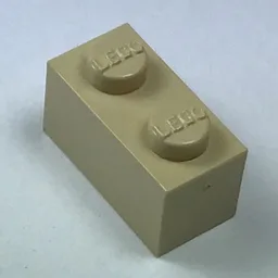 Modulex Brick 1 x 2 with LEGO on Stud / Modulex Ochre Yellow