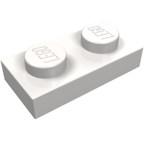 Lego Plate 1 x 2 / Very Light Bluish Gray