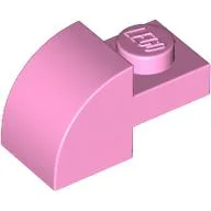 Brick Curved 1 x 2 x 1 with Curved Top / Bright Pink