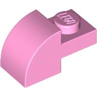 Lego Brick Curved 1 x 2 x 1 with Curved Top / Bright Pink