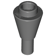 Lego Cone 1 x 1 Inverted with Bar at Bottom (Ice Cream Cone) / Dark Bluish Gray