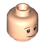 Minifig Head Arthur Weasley, Dark Orange Eyebrows, Cheek Lines, Smile / Frown Print / Light Nougat