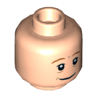 Lego Minifig Head Arthur Weasley, Dark Orange Eyebrows, Cheek Lines, Smile / Frown Print / Light Nougat