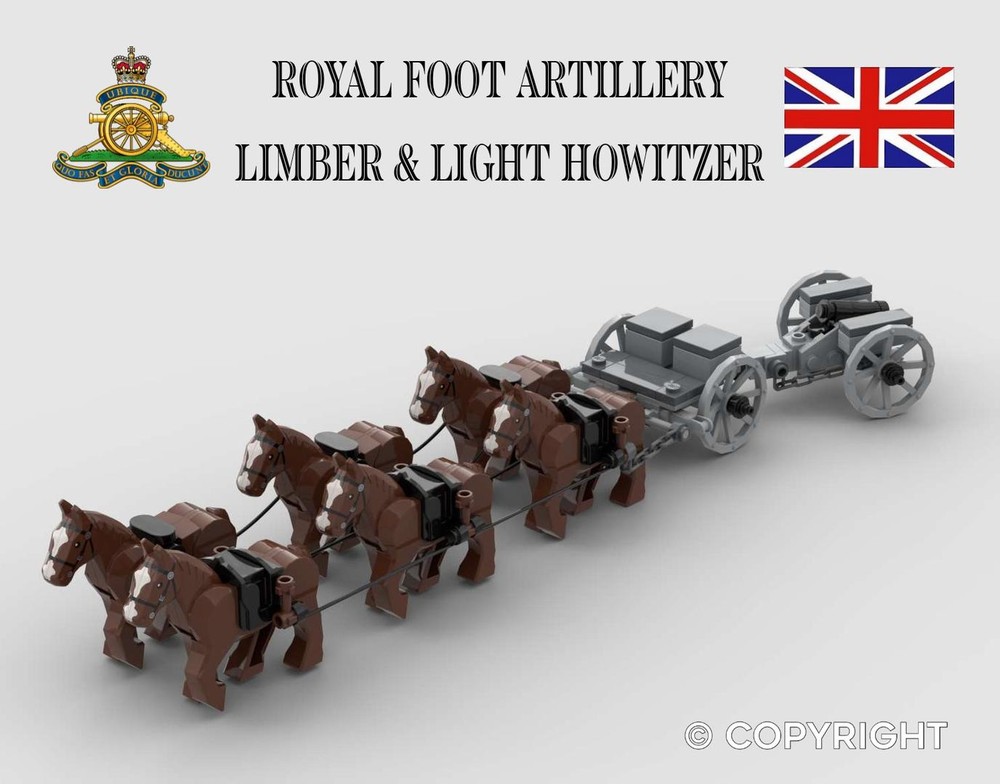 Lego British Napoleonic Royal Artillery Limber and light Howitzer