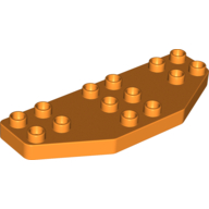 Lego Duplo Plate 8 x 3 without Corners (Airplane Wings) / Orange