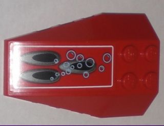 Lego Wedge 6 x 4 Triple Curved with Vent Holes and Bubbles Pattern (Sticker) - Set 8075