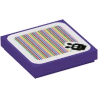 Tile 2 x 2 with Ant Trooper and Barcode Print (Sticker) / Dark Purple