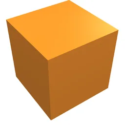 Minifig Head Special, Cube [Plain] / Orange