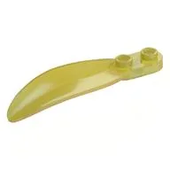 Plant, Leaf 2 x 6 x 1 with 2 Studs / Opal Trans-Yellow