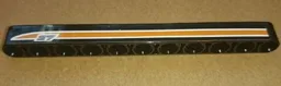 Technic, Liftarm Thick 1 x 11 with '27' and Orange and White Stripes Pattern Model Left Side (Sticker) - Set 9397
