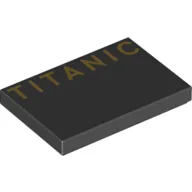 Tile 2 x 3 with Gold 'TITANIC' Print / Black