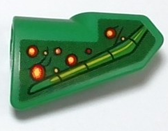 Lego Technic, Panel Fairing # 8 Very Small Smooth Short, Side B with Red and Yellow Spots, Lime and Dark Green Scales and Skin Pattern (Sticker) - Set 42149