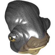 Lego Minifig Head Special, Mon Calamari with Tan Dewlap (Admiral Raddus) / Pearl Titanium