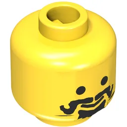 Minifig Head Cavalry / King / Forestman, Moustache Curly, Spiky Beard under Mouth Print [Blocked Open Stud] / Yellow