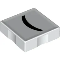 Duplo Tile 2 x 2 with '(' Print / White