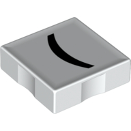 Lego Duplo Tile 2 x 2 with '(' Print / White