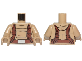 Lego Torso SW Hoodie Jacket with Large Central Pocket and Reddish Brown Utility Belts Pattern (Resistance Trooper) / Dark Tan Arms / Dark Tan Hands