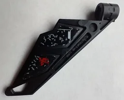 Bionicle Wing Small / Tail with Axle Hole with Damaged Panel with Gray Holes and Red Symbol Pattern Model Left Side (Stickers) - Set 5972