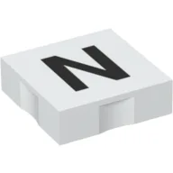 Duplo Tile 2 x 2 with Capital 'N' Print