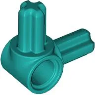 Technic Pin Connector Hub with 2 Perpendicular Axles / Dark Turquoise