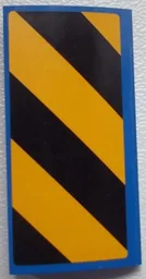 Slope, Curved 2 x 4 x 2/3 with Bottom Tubes with Black and Yellow Danger Stripes Pattern Model Left Side (Sticker) - Set 60052