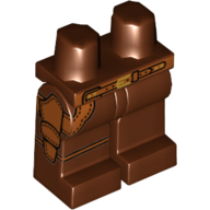 Lego Hips and Reddish Brown Legs with Medium Nougat Belt and Holster Print / Reddish Brown