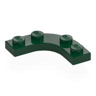 Lego Plate Round Corner 3 x 3 with 2 x 2 Round Cutout / Dark Green