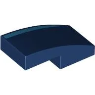 Brick Curved 2 x 1 No Studs with Dark Azure Stripe Print / Dark Blue