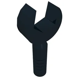 Tool Wrench / Spanner Open End [3-Rib Handle] / Black