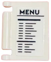 Minifigure, Utensil Book Cover with 'MENU' and Lines of Writing Pattern (Sticker) - Set 42655