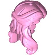 Lego Hair Long, Wavy with Lock on Side / Bright Pink