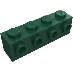 Brick Special 1 x 4 with 4 Studs on One Side / Dark Green