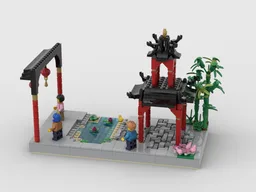 Chinese Park with small temple